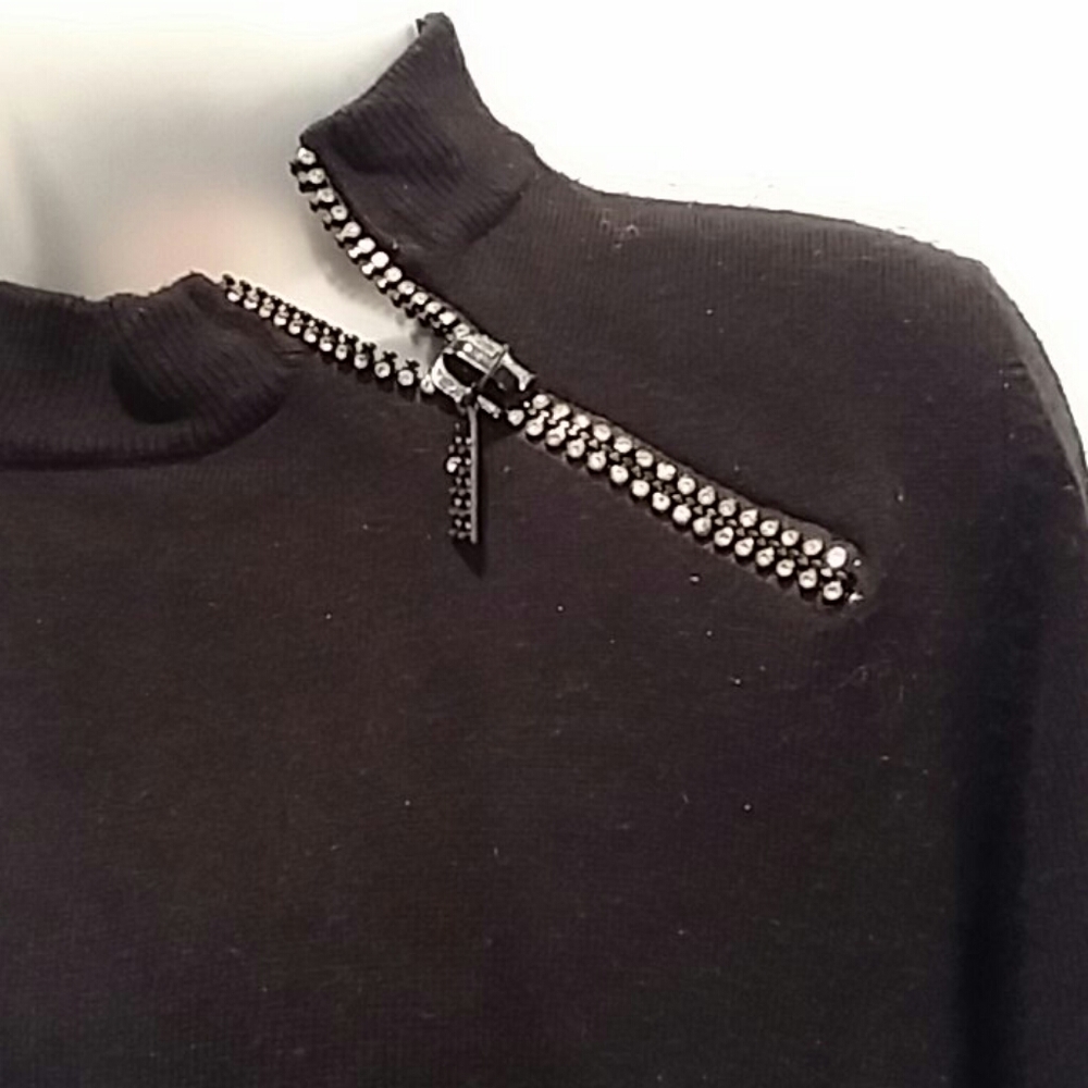 SALE! Quacker Factory Rhinestone Sweater - Picture 2 of 4